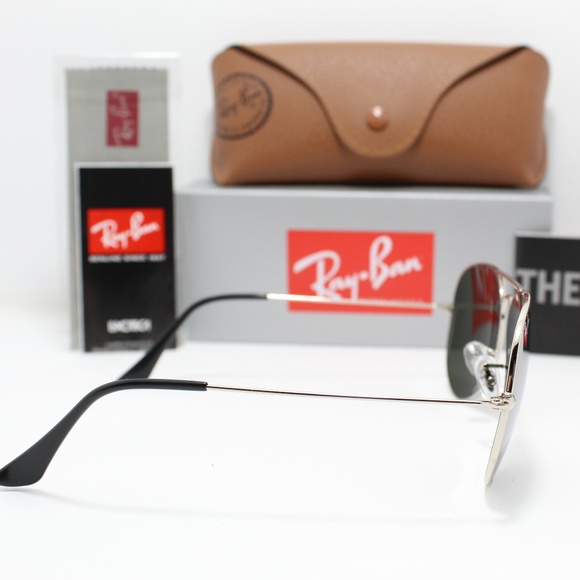 RAY-BAN RB 3025 W3277 SILVER FLASH AVIATORS - Picture 4 of 8